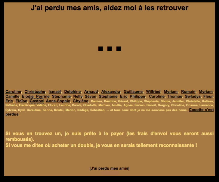 J’ai perdu mes amis – 2004